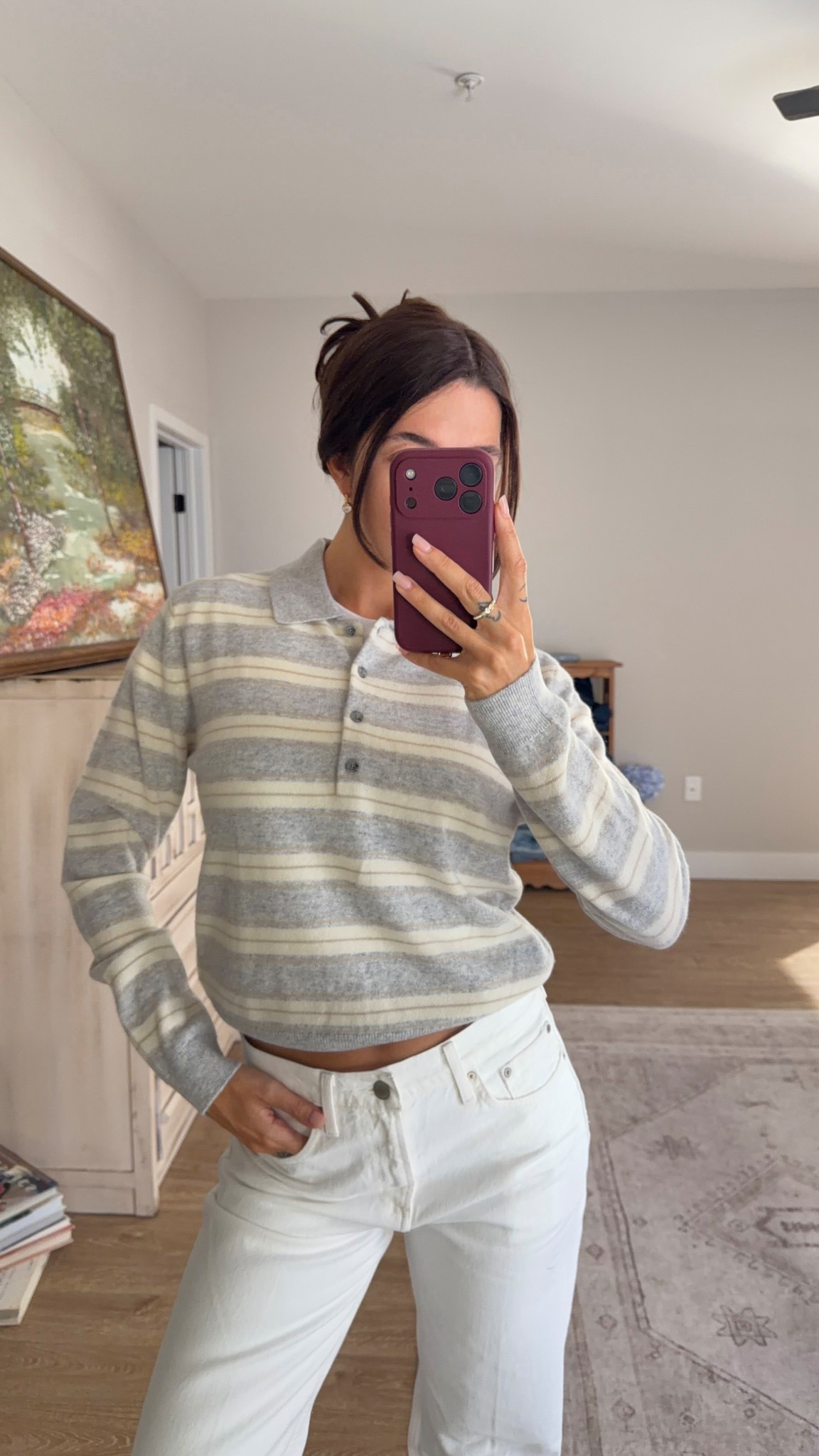 Spring cashmere polo button up sweater! Wearing a M! Runs a little small in my opinion

#LTKSeasonal #LTKootd #LTKgrwm