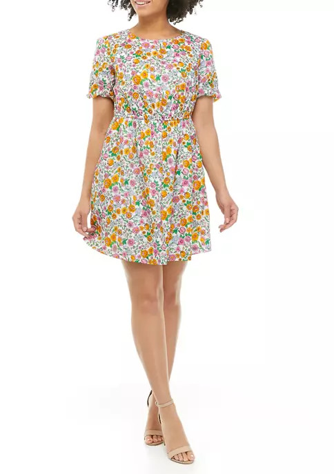 Women's Printed Puff Sleeve Dress | Belk