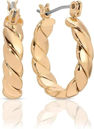 Ettika 18K Gold, Silver, or Rhodium Plated Hoop Earrings - Lightweight Timeless Hoops - Trendy Wo... | Amazon (US)