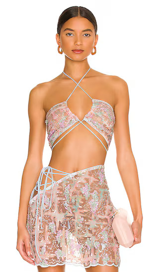 Monique Bra Top in Blue | Revolve Clothing (Global)