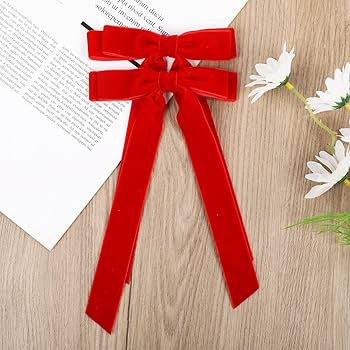 Large Red Velvet Hair Bows For Girls,2 PCS 5 Inch Bows Hair Alligator Clips Accessories for Women... | Amazon (US)