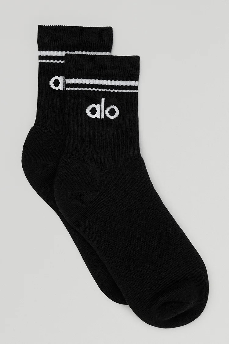 Unisex Half-Crew Throwback Sock - Gravel/White | Alo Yoga (US)