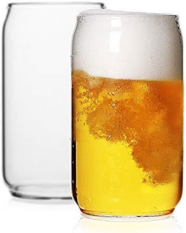 LUXU Beer Glass, 20 oz Can Shaped Beer Glasses Set of 2 -Craft Drinking Glasses,Large Beer Glasse... | Amazon (US)