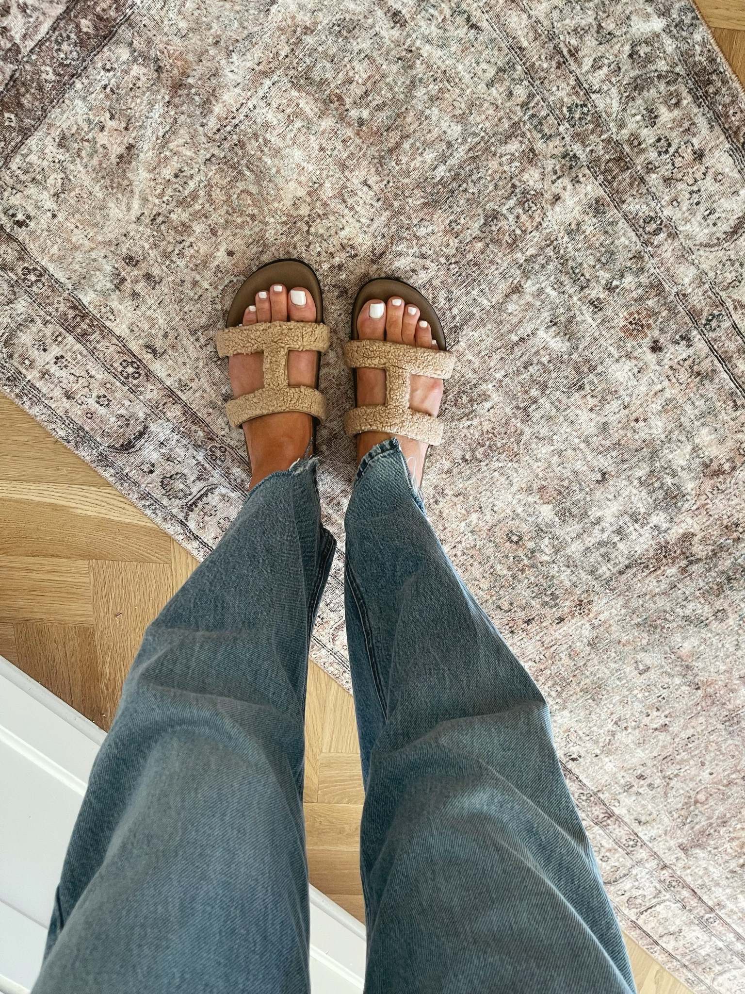 New fuzzy sandals 