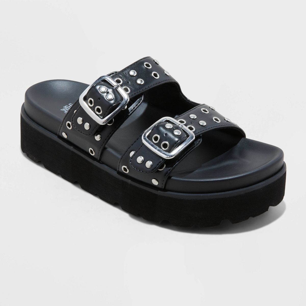 Women's Yvonne Platform Two Band Slide Sandals - Wild Fable™ Black 8.5 | Target