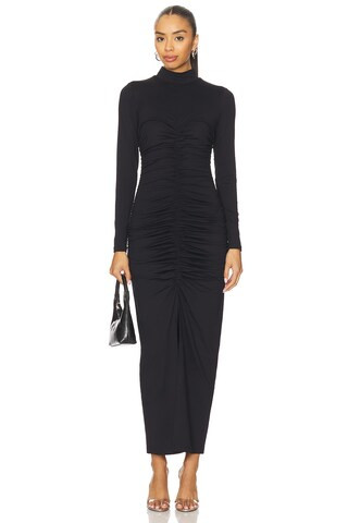 Mock Neck Long Sleeve Dress in Black | Revolve Clothing (Global)