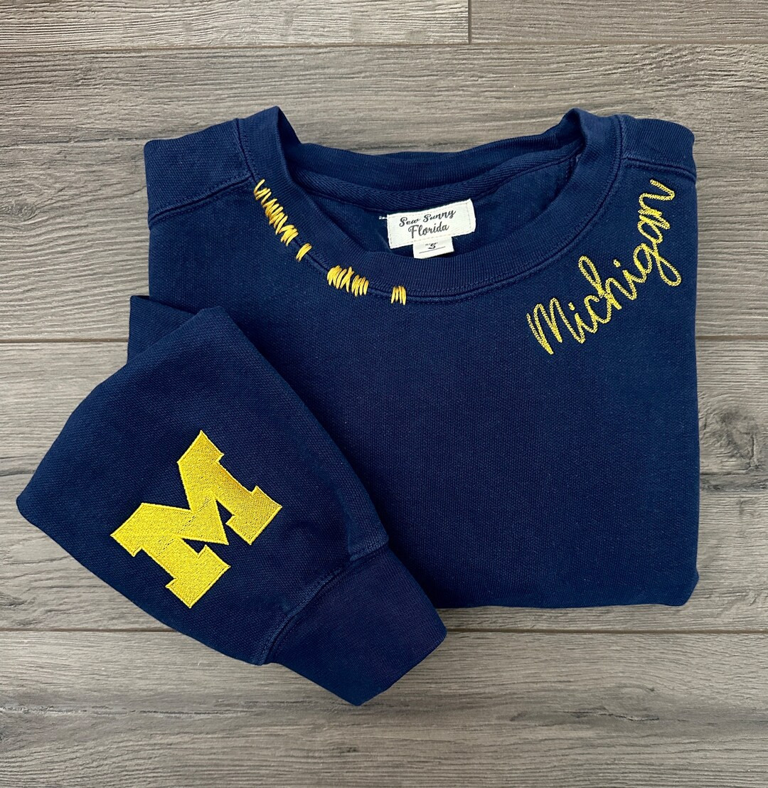 TRUE NAVY CUSTOM Embroidery Chain Stitch Sweatshirt Personalized Distressed College Sport Mom Aun... | Etsy (US)