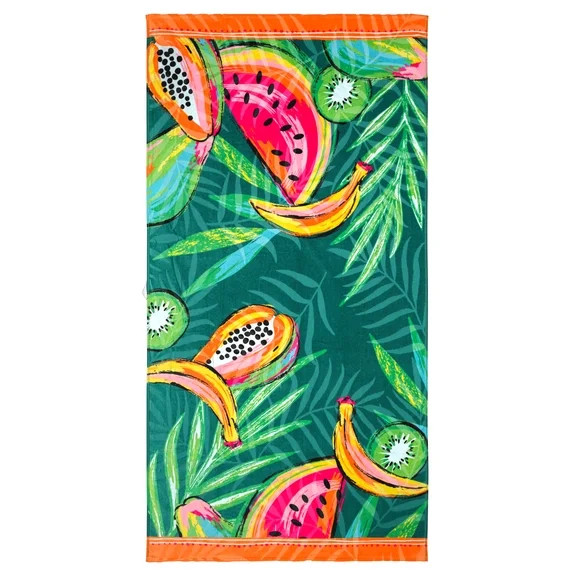 Better Homes & Gardens Fruit Reverse Print Beach Towel, Multicolor, 72 in x 38 in | Walmart (US)