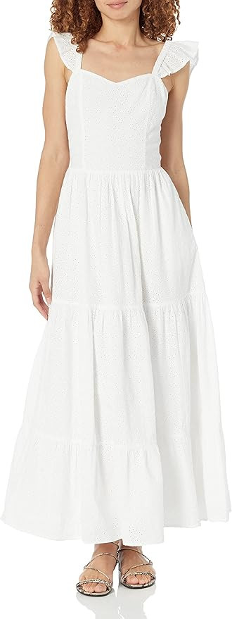 The Drop Women's Tulsi Ruffle Sleeve Eyelet Maxi Dress | Amazon (US)