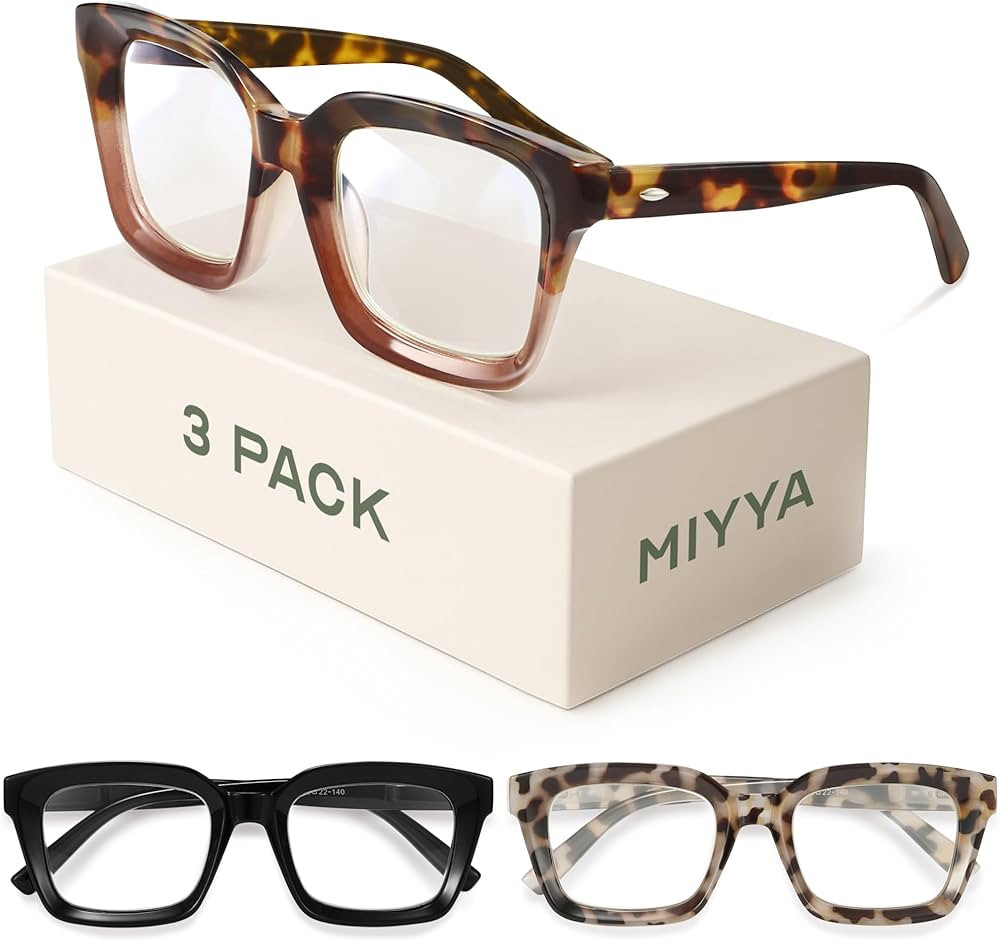 miyya Stylish Reading Glasses for Women, Cheaters Eyeglasses, Oversized Blue Light Readers, Fashi... | Amazon (US)