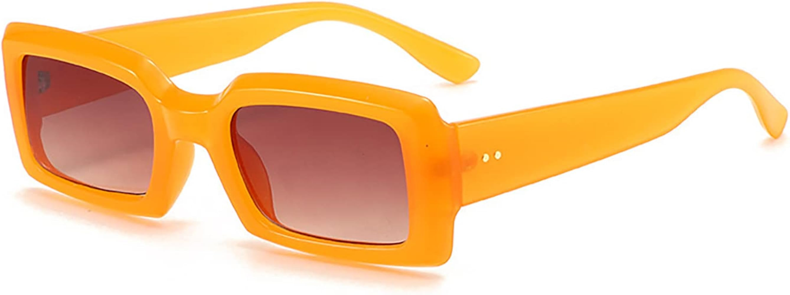 Trendy Sunglasses for Women Men, 90s Sun Glasses Shades, Fashion Blue Orange Yellow Rectangle Fra... | Amazon (US)