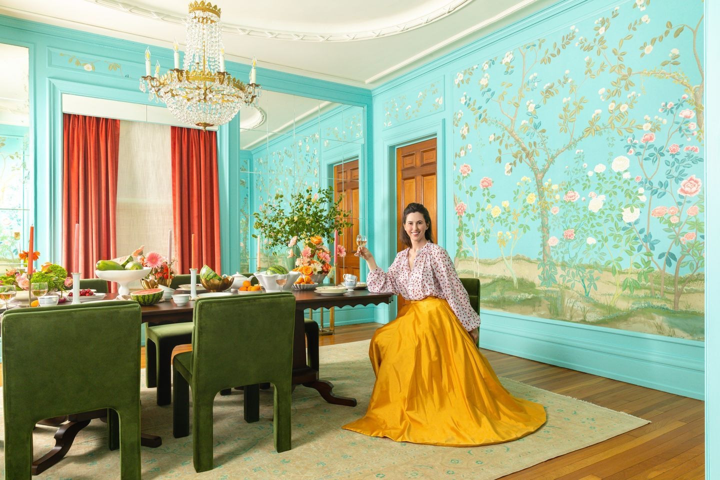 Dearest gentle readers, As society is abuzz with the return of @Bridgertonnetflix , one cannot help but note the most remarkable transformation that has occurred—not in the Ton, but within the walls of a once-drab dining room. The original wallpaper of a bygone era caused the lady of the house to hesitate to embrace boldness. Yet with a gentle nudge and a modern take on chinoiserie, I dared to dream on her behalf. And now? A space worthy of both family dinners and champagne toasts. One might even say it’s the new diamond of the season. 

#bridgerton #design #diningroomdesign