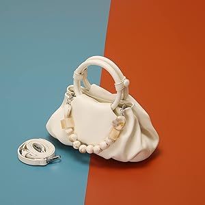 Women's Chain Pouch Bag，Cloud-Shaped Dumpling Clutch Purse， Ruched Chain Link Shoulder Handba... | Amazon (US)