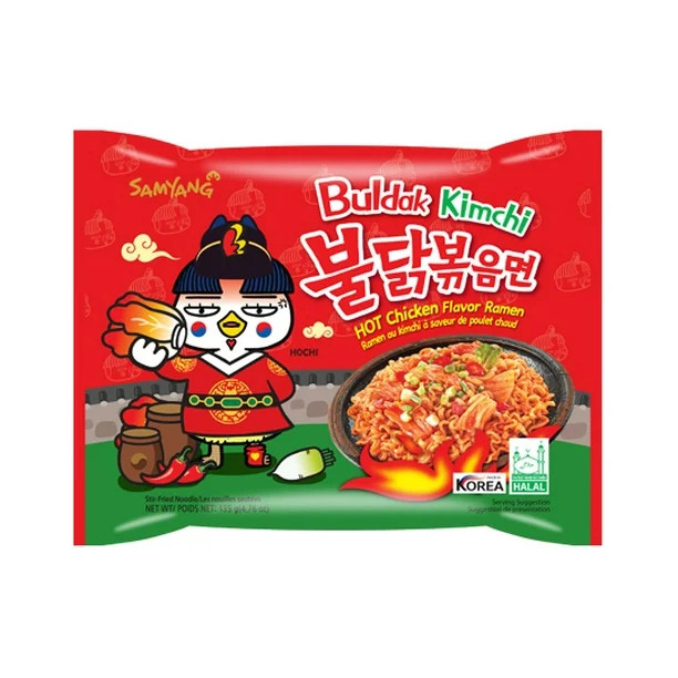 SamYang Buldak Hot Chicken Flavor Instant Ramen; Stir-Fried Noodle; Korean Kimchi Flavor; Bag of ... | Walmart (US)