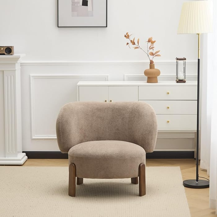 GDFStudio Cozy Armchair Mid-Century Accent Leisure Chair with Wingback Backrest, Upholstered Seat... | Amazon (US)