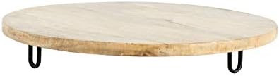 Creative Co-op Mango Wood Pedestal with Metal Feet Cheese and Cutting Boards, Brown | Amazon (US)