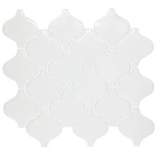 Restore Bright White 11 in. x 12 in. Glazed Ceramic Arabesque Mosaic Tile (0.74 sq. ft./Piece) | The Home Depot