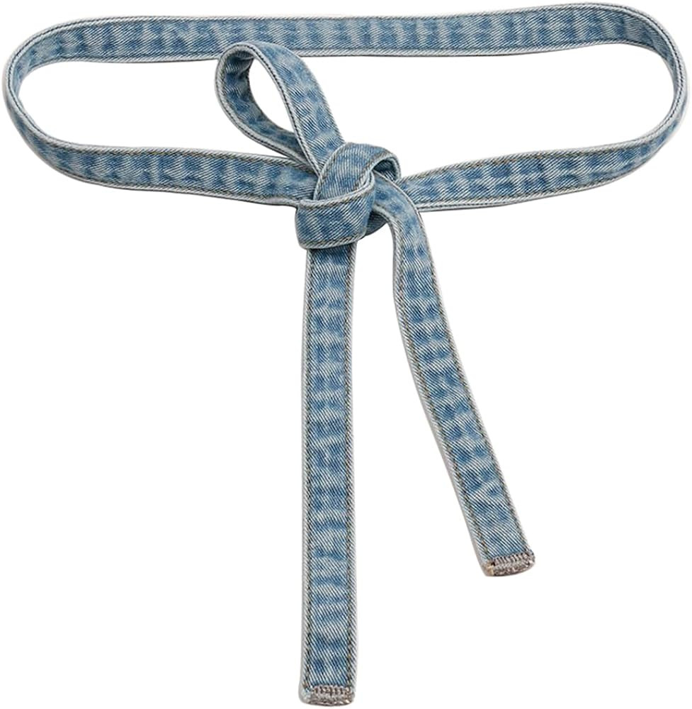 Women Denim Waist Belt Self Tie Waist Band for Pants Jeans Dress | Amazon (US)