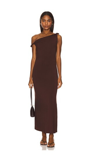 NIA Carmella Dress in Chocolate. - size L | Revolve Clothing (Global)