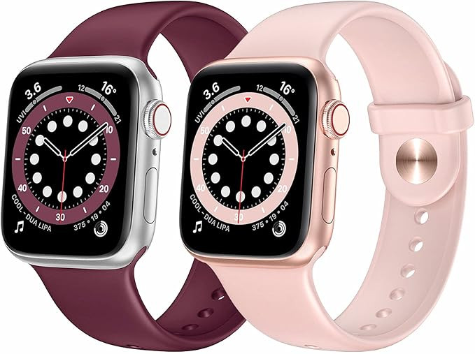 OUHENG 2 Pack Sport Band Compatible with Apple Watch Band 41mm 40mm 38mm, Soft Silicone Band Stra... | Amazon (US)