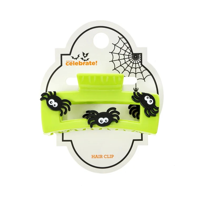 Way to Celebrate Halloween Women's Square Spider Claw Clip, Multicolor, 1 Piece | Walmart (US)