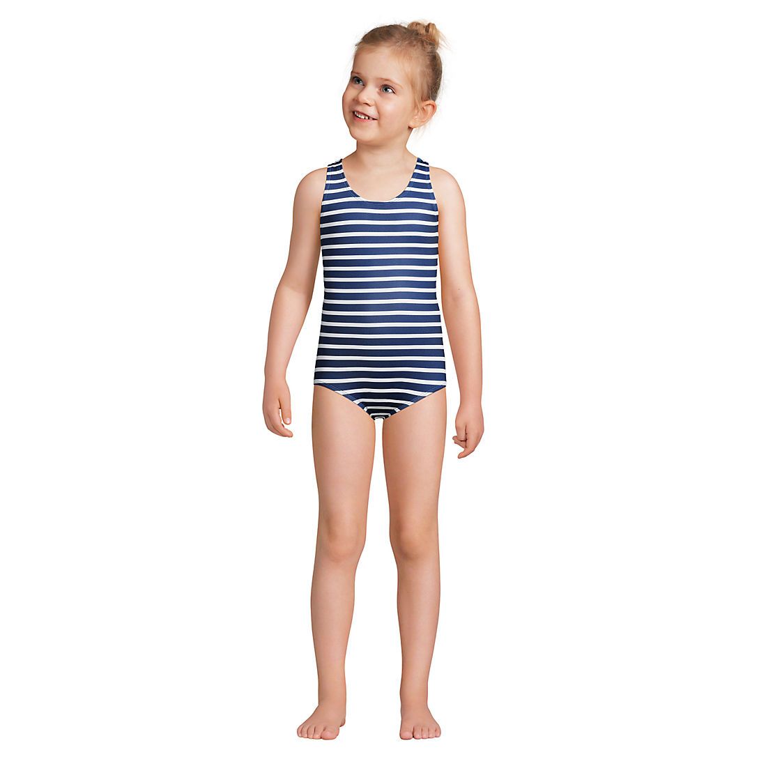 Girls One Piece UPF 50 Tugless Swimsuit | Lands' End (US)