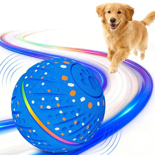 Sankell Interactive Dog Toys Ball - Smart Moving Bouncing Dog Ball with Colorful Lights, E-TPU Material, 3 Play Modes Automatic Rolling Dogs Toy for Small Medium Dogs Keep Them Busy(Blue) | Amazon (US)