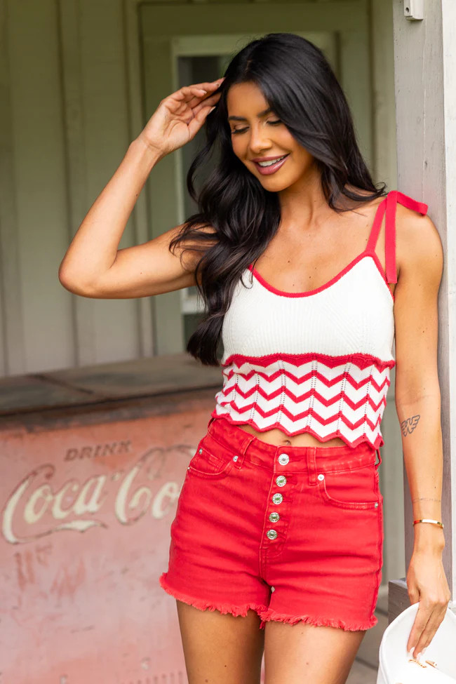 Ada Chevron Striped Knit Tank FINAL SALE | Pink Lily