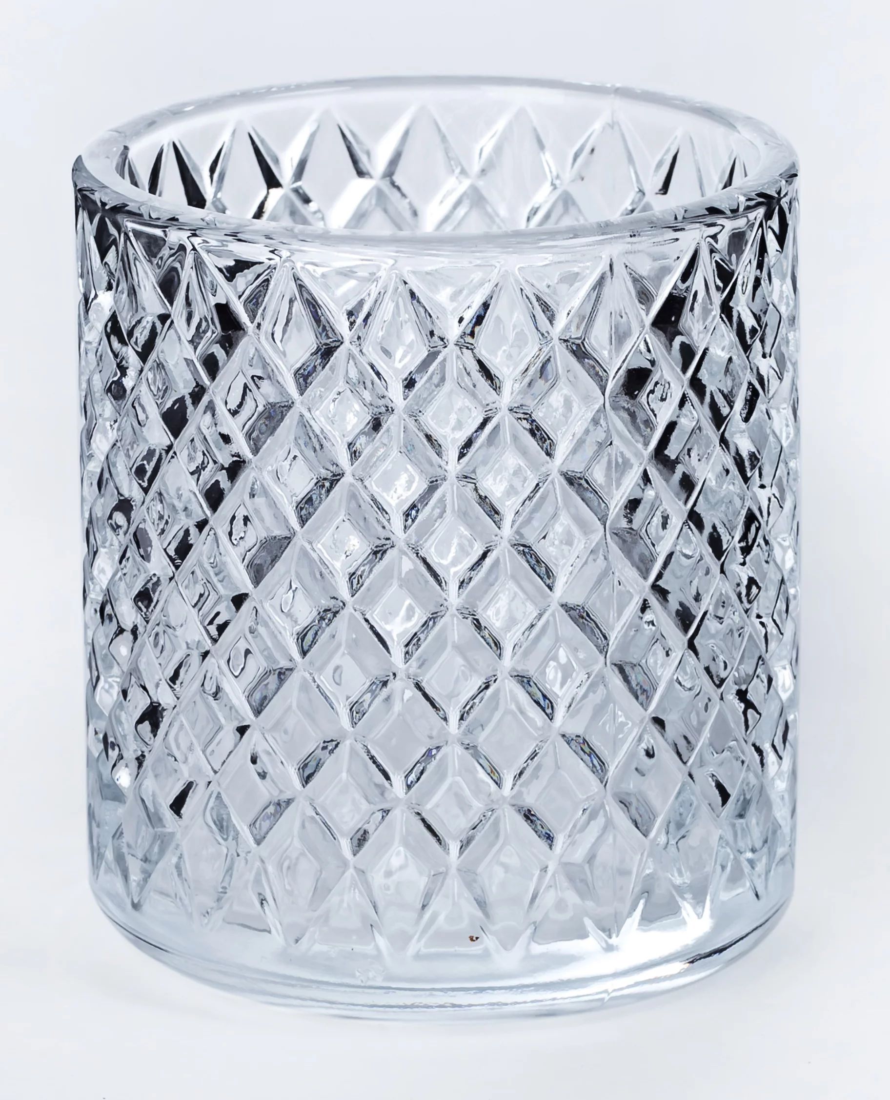Mainstays High Clear Diamond Pattern Glass Votive and Tealight Candle holder - Walmart.com | Walmart (US)