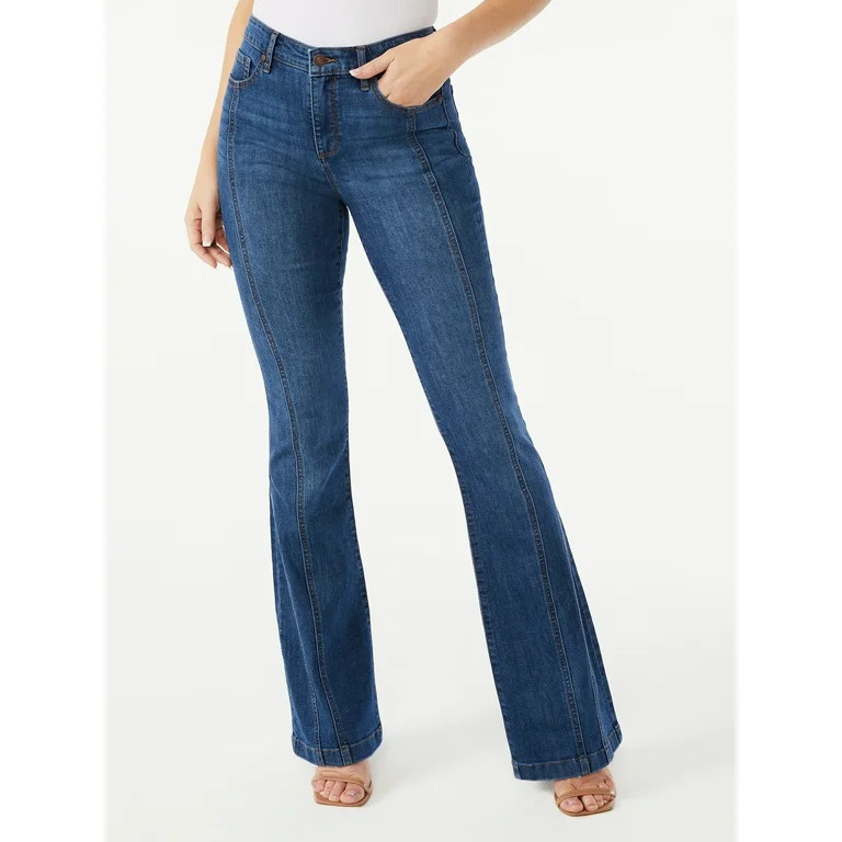 Sofia Jeans by Sofia Vergara Women's Melisa Seamed High-Rise Flare Jeans | Walmart (US)