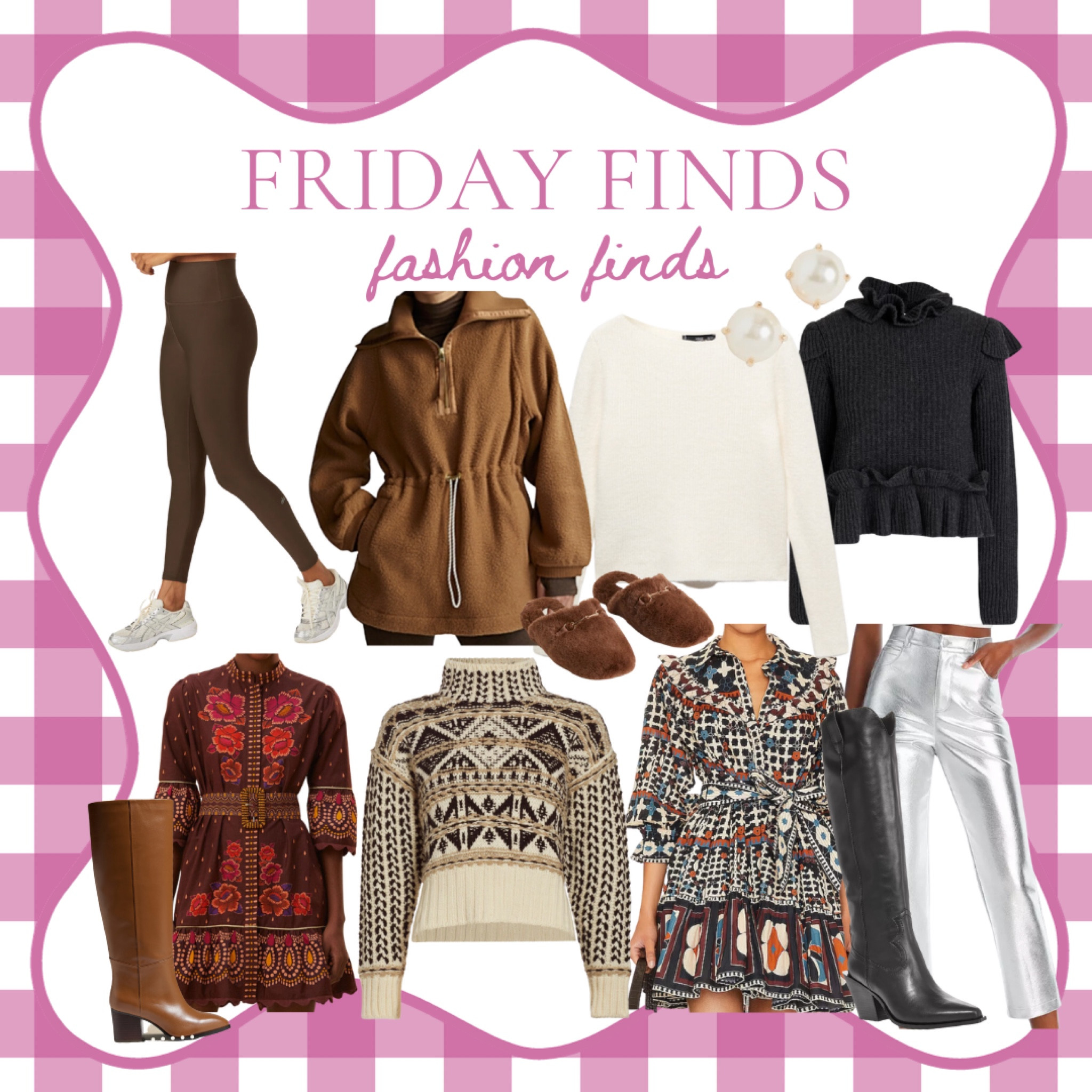 Friday fashion finds!!💖💖

Sweaters, athleisure, chocolate brown, silver metallic pants, tall boots, varley, Farm Rio, Bloomingdales

#LTKSeasonal #LTKstyletip #LTKshoecrush