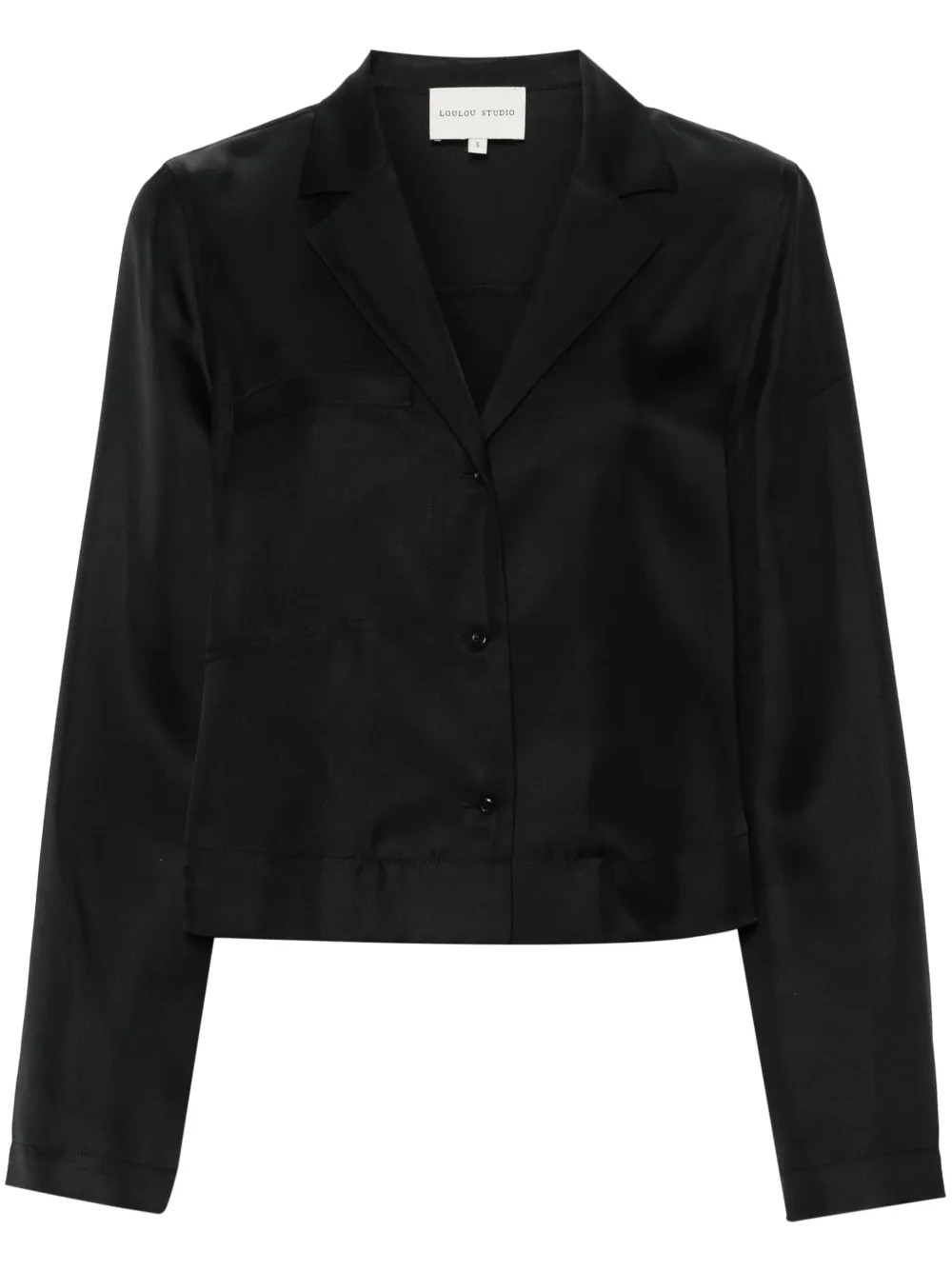 Loulou Studio Aloma Silk Cropped Shirt - Farfetch | Farfetch Global