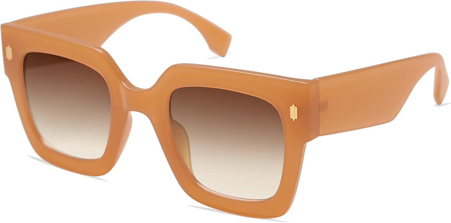 SOJOS Vintage Oversized Square Sunglasses for Women,Retro Womens Luxury Big Sun Glasses UV400 Protec | Amazon (US)