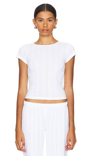 The Baby Tee in White | Revolve Clothing (Global)