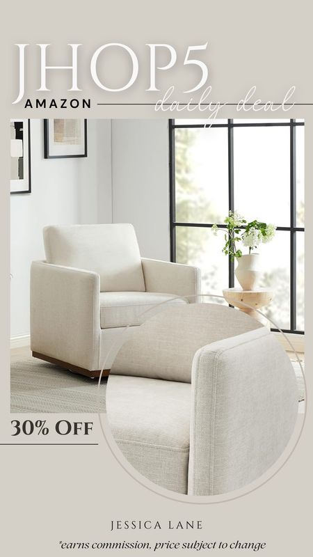 Amazon daily deal, save 30% on this swivel accent chair. Living room furniture, Amazon home, Amazon furniture, swivel chair, accent chair

#LTKhome #LTKsalealert #LTKstyletip