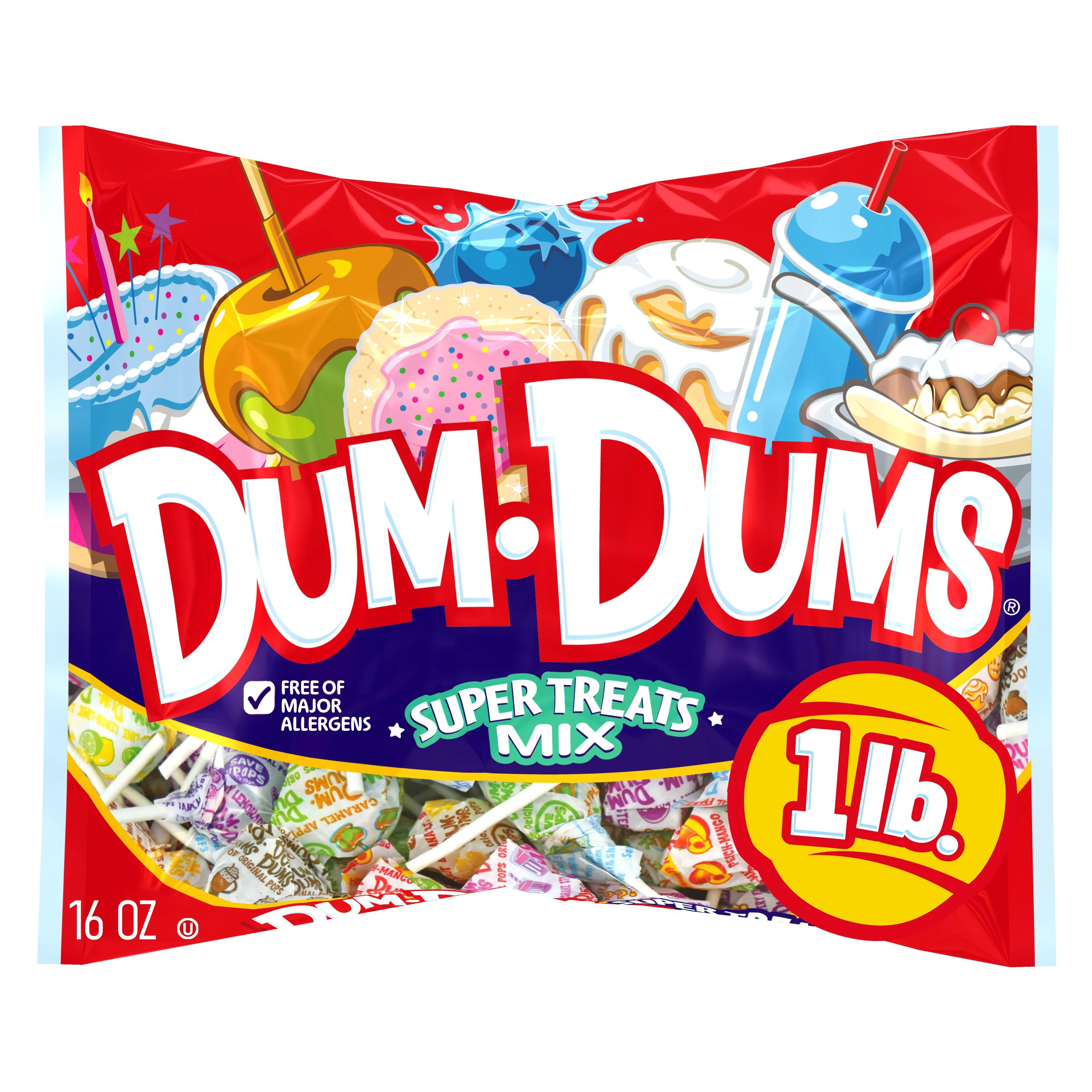 Dum Dums Limited Edition Flavor Mix Lollipops & Suckers, Party Candy Hard Candy, 16 oz Bag | Walmart (US)