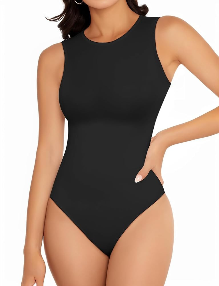 Women's Crew Neck Sleeveless Bodysuits Racerback Halter Tank Top Body Suits for Womens Sexy Going... | Amazon (US)