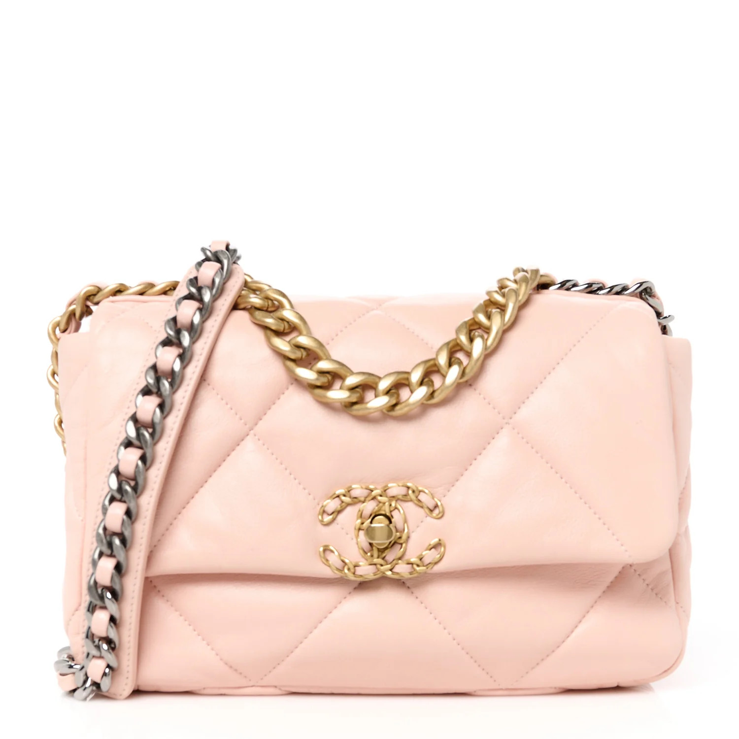 Lambskin Quilted Medium Chanel 19 Flap Light Pink | FASHIONPHILE (US)
