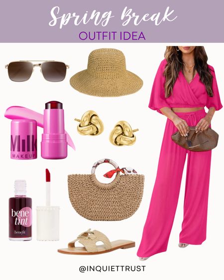 Spring break style made easy with this cute pink matching set, neutral sandals, straw handbag and more!
#outfitinspo #resortwear #vacationstyle #springfashion

#LTKitbag #LTKstyletip #LTKSeasonal