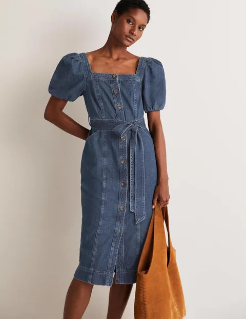 Square Neck Denim Dress | Boden (UK & IE)
