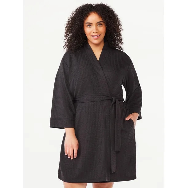 Joyspun Women's Waffle Knit Wrap Robe, Sizes S to 3X - Walmart.com | Walmart (US)