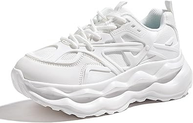 LUCKY STEP Women 's Women's Chunky Sneakers 90s Fashion Thick Dad Rave Sparkly Bling Rhinestone P... | Amazon (US)