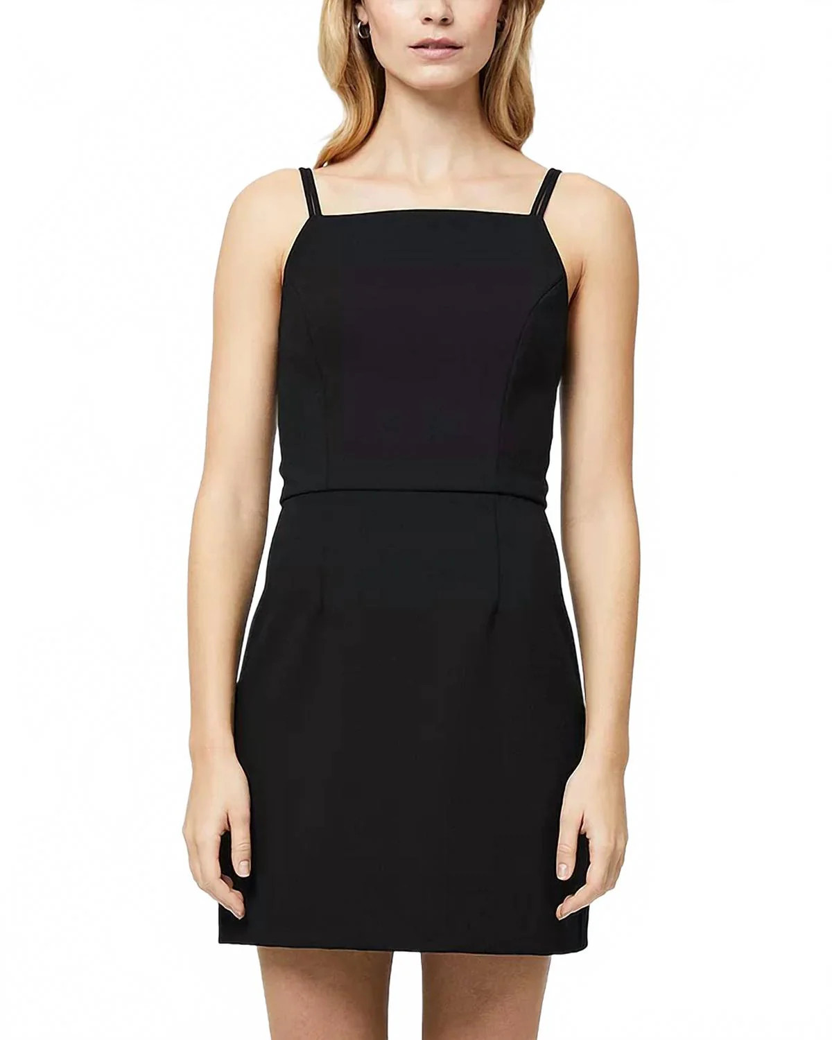 Whisper Straight Neck Dress In Black | Shop Simon
