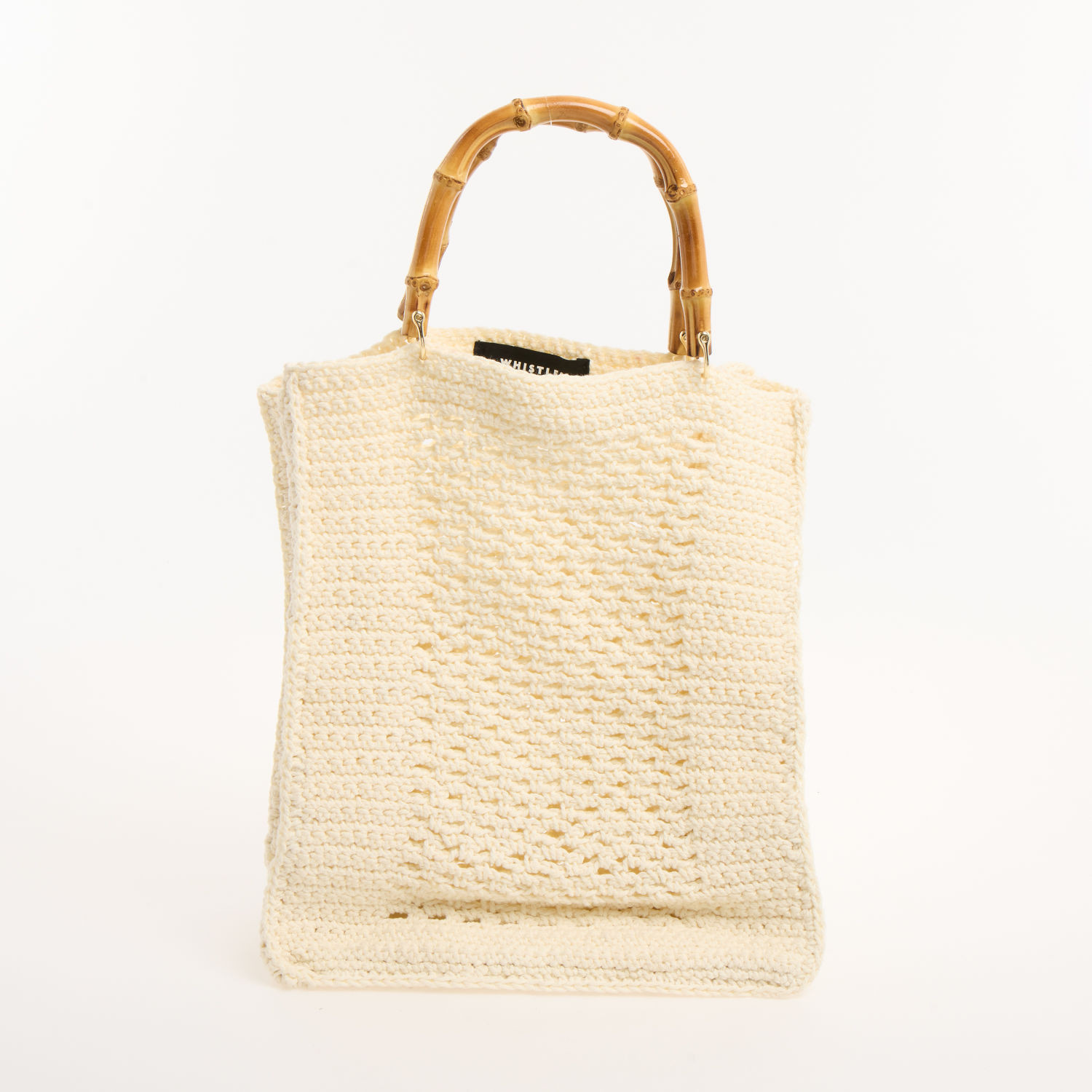 Cream Bamboo Crochet Tote Bag | TK Maxx