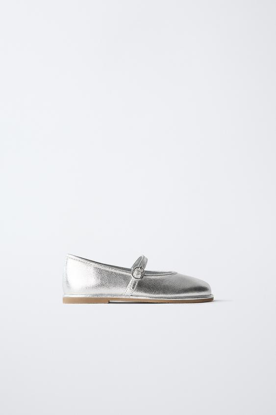 METALLIC BALLET FLATS | Zara US