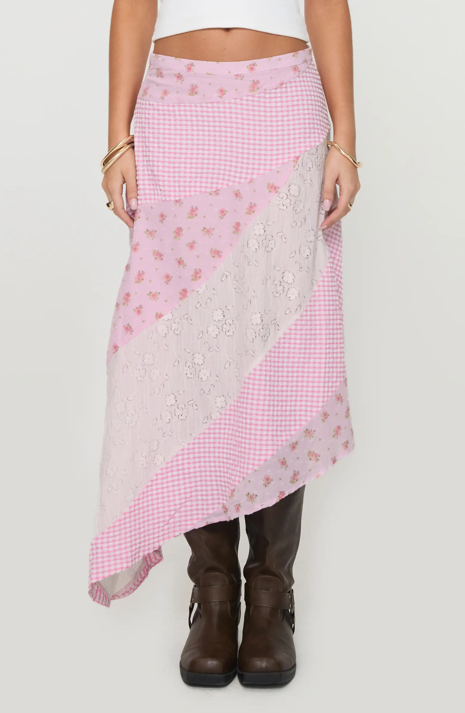 Princess Polly Rennar Mixed Print Asymmetric Skirt | Nordstrom | Nordstrom