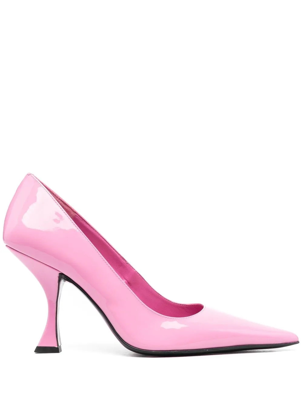 BY FAR Pointed 100mm Leather Pumps - Farfetch | Farfetch Global