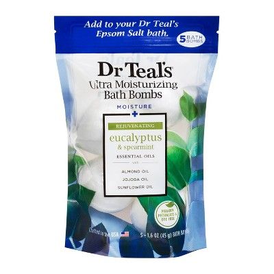 Dr Teal's Rejuvenating Eucalyptus & Spearmint Ultra Moisturizing Bath Bombs - 5ct | Target