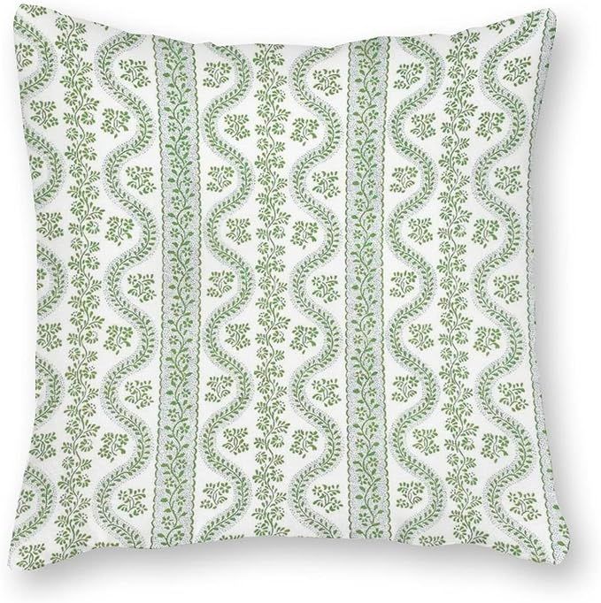by Unbranded Decorative Pillow Cover - Sister Parish Dolly in Lettuce Green, Canvas, Square Decor... | Amazon (US)
