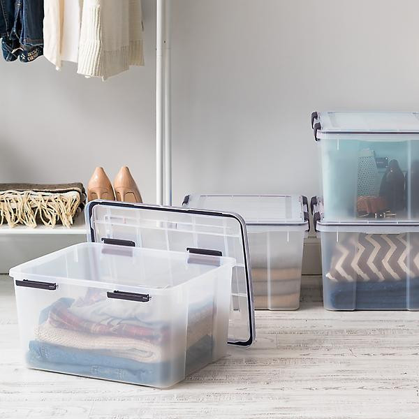 Clear 44 qt. Weathertight Tote | The Container Store